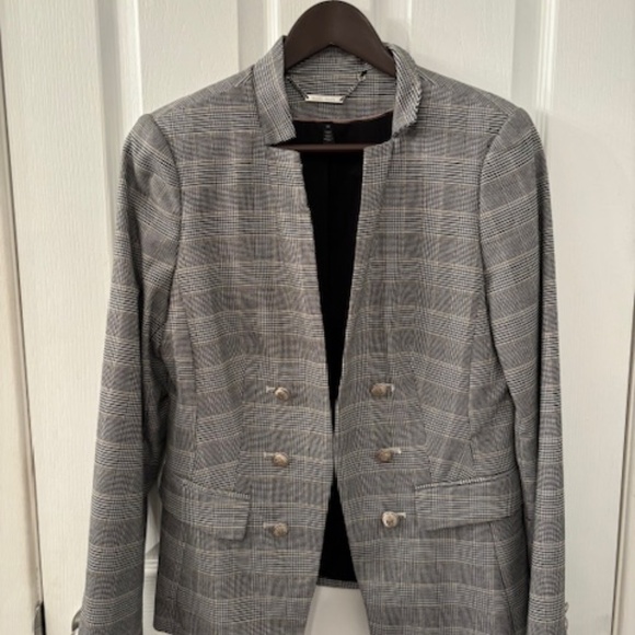 WHBM - Double Breasted Plaid Pattern Jacket - Picture 1 of 7